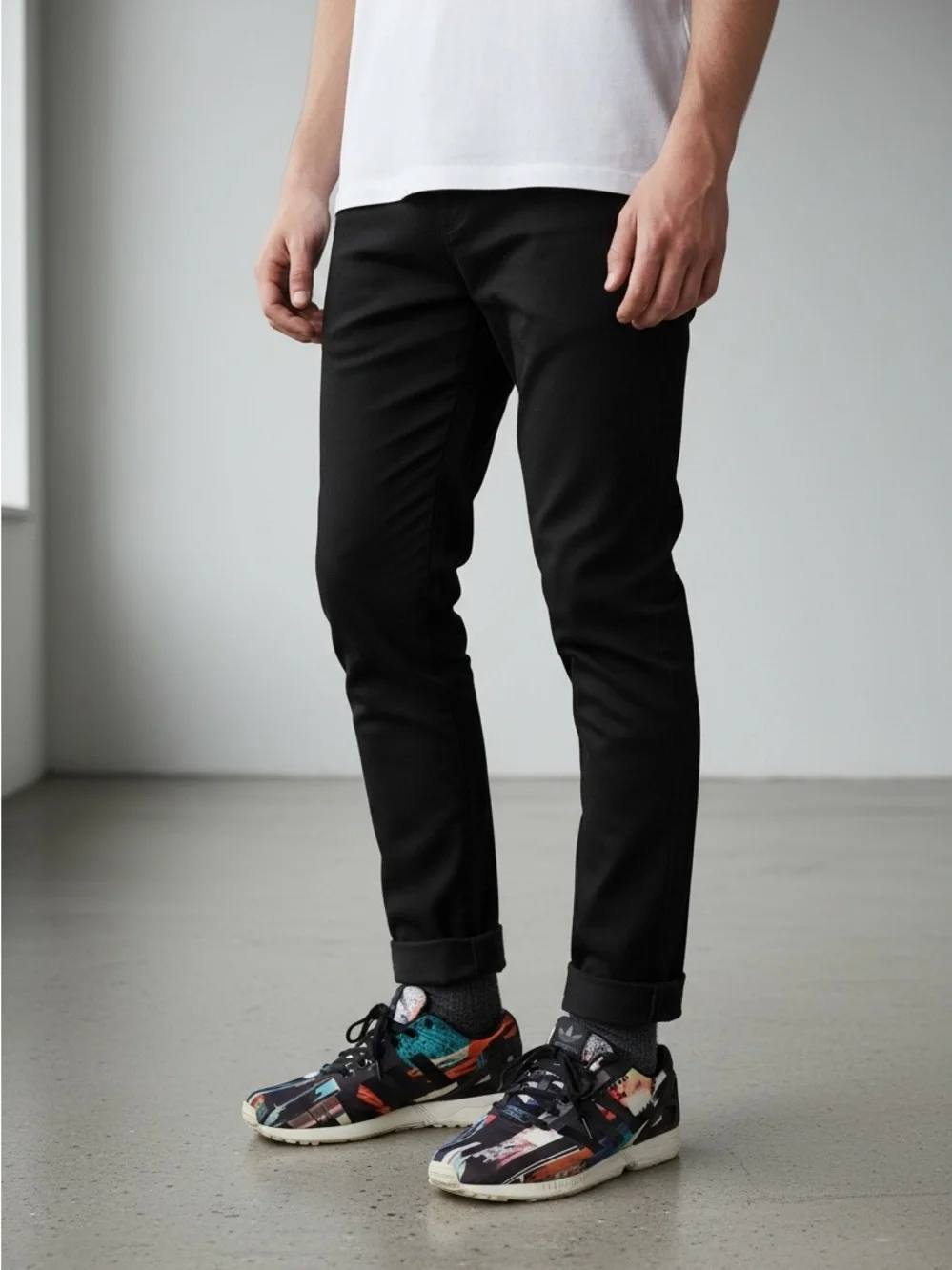 adidas Black Multicolor Graphic Sneakers